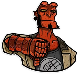 👎 Hellboy Hellboy, personnage de BD, super-héros, démon, monstre, peau rouge telegram sticker
