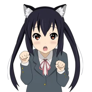 😺 Anime, Garota gato, Fofo, Kawaii, Garota, Personagem telegram sticker