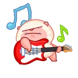 🤩 cartoon, animal, monster, guitar, music, song telegram sticker