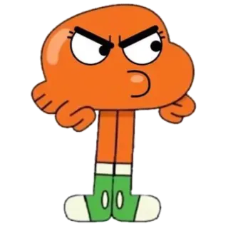 😠 Darwin Watterson The Amazing World of Gumball Dibujos animados, Enojado, Pez, Naranja whatsapp sticker