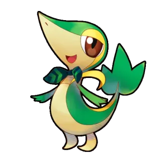 😄 Snivy Pokémon pokemon, serpifeu, pflanze, süß, cartoon, anime, videospiel telegram sticker