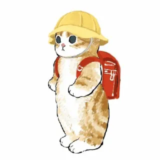 😀 gatto, animale, adesivo, carino, kawaii, zaino, cappello telegram sticker