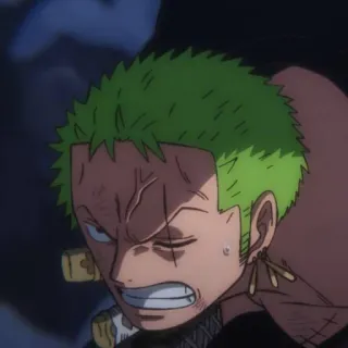 🧩 Roronoa Zoro One Piece Anime, Manga, Pirata, Spadaccino, Capelli verdi telegram sticker
