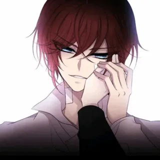 🥀 anime, karakter anime, pria, rambut merah, potret whatsapp sticker