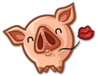 😘 porco, beijo, desenho animado, animal, fofo telegram sticker