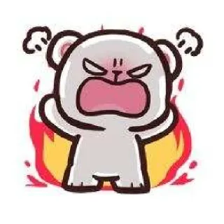 😡 marah, beruang, kartun, frustrasi, api whatsapp sticker