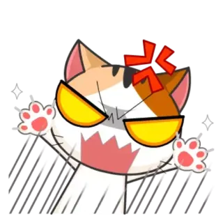 😤 猫, 怒り, アニメ, キラキラ, 動物 telegram sticker