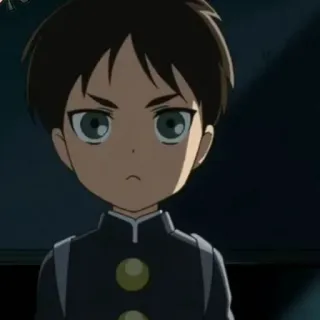 🕶 Eren Yeager Attack on Titan Anime, Manga, Eren Yeager, Personage, Illustratie, Jongen, Schooluniform telegram sticker