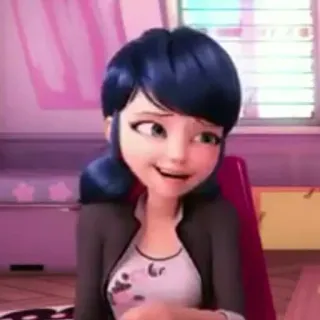 😅 Marinette Dupain-Cheng Miraculous: Tales of Ladybug & Cat Noir dibujos animados, chica, sonrisa, personaje, Miraculous Ladybug telegram sticker