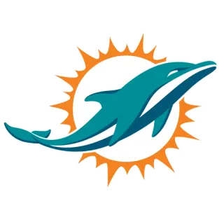 🏈 Майами Долфинс, НФЛ, Американский футбол, Спорт, Логотип команды, Дельфин telegram sticker