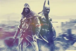👍 Ezio Assassin's Creed, Ezio Auditore, Batman, Crossover, Personaggio videogioco, Supereroe telegram sticker