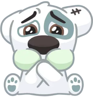 😨 triste, chiot, mignon, chien, animal, dessin animé whatsapp sticker