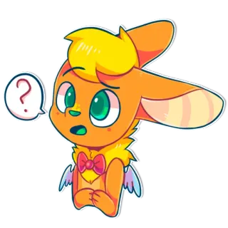 ❔ Dibujo animado, Animal, Lindo, Pregunta, Incierto telegram sticker