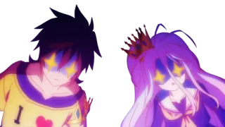 🤩 Sora No Game No Life Anime, No Game No Life, Sora, Shiro, Hermanos, Fantasía whatsapp sticker