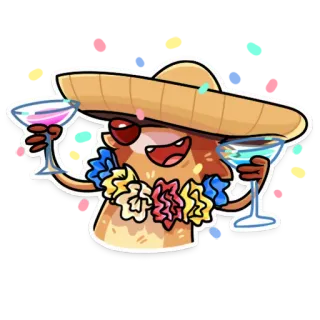 🍹 jamur, koktail, pesta, liburan, kartun, perayaan, minuman, senang telegram sticker