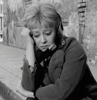 😔 sadness, woman, melancholy, despair, portrait telegram sticker