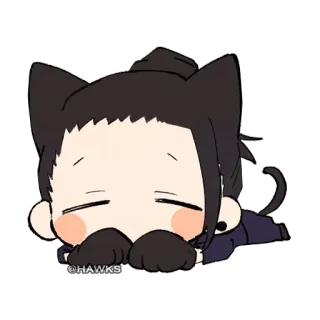 😴 ©HAWKS Katze, schläfrig, süß, Chibi, kawaii telegram sticker