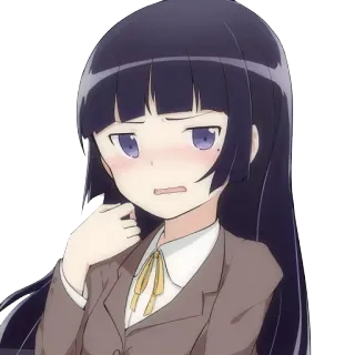 😧 Gadis anime, Seragam sekolah, Karakter, Lucu, Jijik, Malu telegram sticker