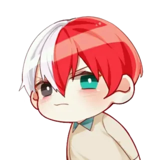 😒 Todoroki Shoto My Hero Academia Anime, Manga, Todoroki, My Hero Academia, Chibi, Naklejka telegram sticker