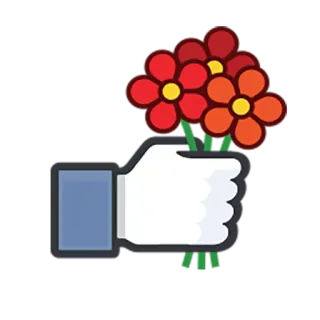 💐 flor, buquê, mão, curtir, facebook, mídias sociais telegram sticker