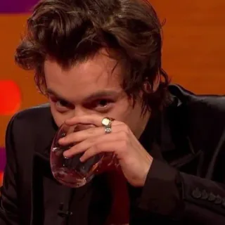 🥃 Harry Styles Harry Styles, singer, celebrity, drinking water, male, person telegram sticker