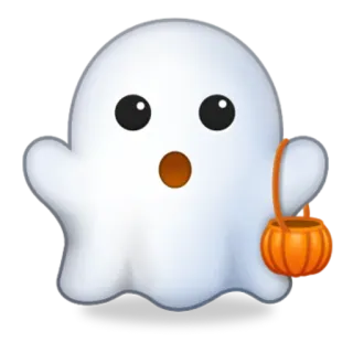 👻 ghost, halloween, bucket, candy, spooky, emoji telegram sticker