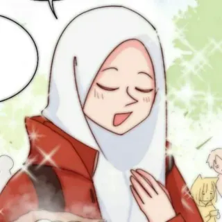 📚 mujer, hiyab, dibujos animados, lindo, anime telegram sticker