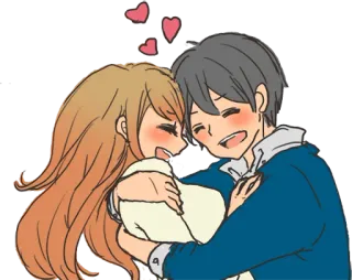 😍 amor, romance, casal, desenho animado, anime, afeição, abraço telegram sticker