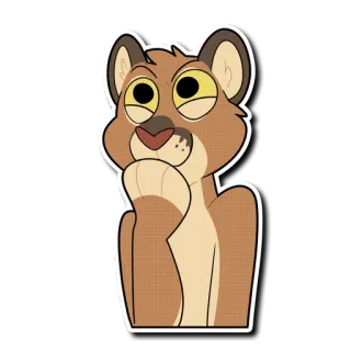 😈 lew, kot, zwierzę, kreskówka, naklejka telegram sticker
