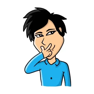 🤔 Cartoon, Figur, Person, Porträt, Mann, Illustration whatsapp sticker