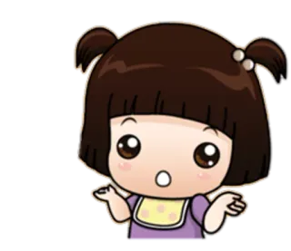 🤷 Cartoon, Mädchen, Süß, Illustration, Kawaii telegram sticker