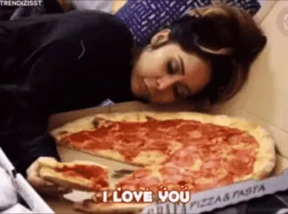 🍕 I LOVE YOU pizza, love, food, woman, relax whatsapp sticker