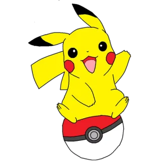 😃 Pikachu pikachu, pokemon, desenho animado, anime, personagem, pokebola, amarelo whatsapp sticker