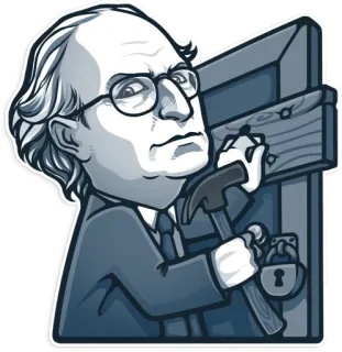 🔨 martelo, cadeado, pessoa, porta, óculos, terno telegram sticker