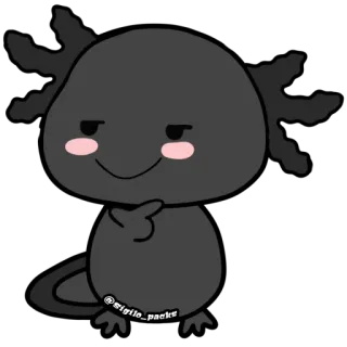 😏 ajolote, lindo, kawaii, animal, mascota, anfibio whatsapp sticker