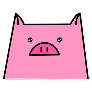 😳 свинья, животное, милый, мультфильм, розовый telegram sticker