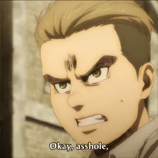 😡 Okay, asshole, Anime, Insulte, Colère, Offensant, Expression, Garçon animé whatsapp sticker
