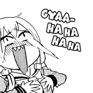 😂 GYAA- HA HA HA HA rindo, chibi, anime, mangá, comédia telegram sticker