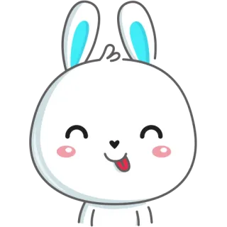☺️ Hase, süß, Tier, Cartoon, kawaii, Kaninchen telegram sticker