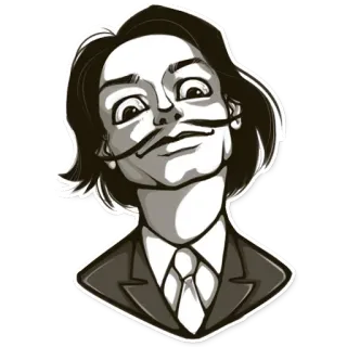 😐 Salvador Dali サルバドール・ダリ, アーティスト, シュルレアリスム, 肖像画, 口ひげ telegram sticker