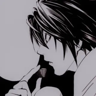 🔭 L Lawliet Death Note L, Death Note, Anime, Manga, Detective, Intellettuale telegram sticker