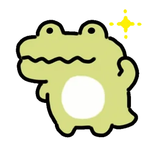 ⭐ grenouille, mignon, dessin animé, animal telegram sticker