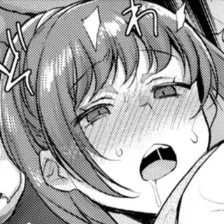 🤤 anime, manga, sweat, expression, mouth telegram sticker