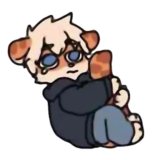 😣 traurig, weinend, süß, tier, cartoon whatsapp sticker