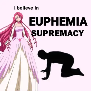 🙇 Euphemia i believe in EUPHEMIA SUPREMACY Аниме, Персонаж, Эуфемия, Превосходство, Мем, Фанатское творчество telegram sticker