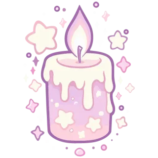 🕯 candle, stars, magic, pastel, cute telegram sticker