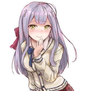 😏 Anime, Ragazza, Uniforme Scolastica, Cartone Animato, Personaggio telegram sticker