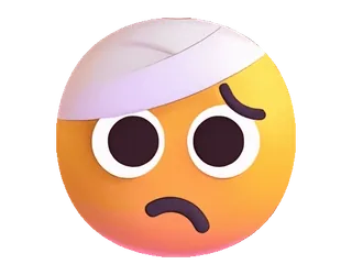 🤕 อิโมจิ, บาดเจ็บ, พันแผล, เศร้า, เจ็บ telegram sticker