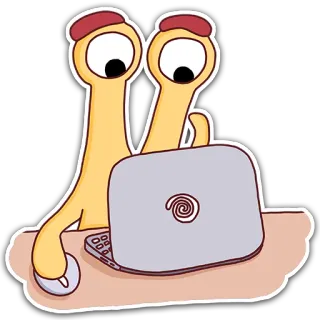 💻 computador, desenho animado, laptop, trabalho, escrivaninha, escritório, programação telegram sticker