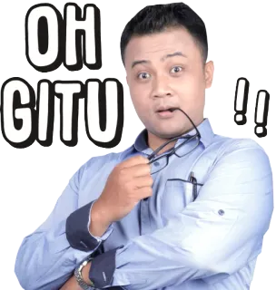 😱 OH GITU !! person, mann, ausdruck, brille, ach so, indonesisch whatsapp sticker